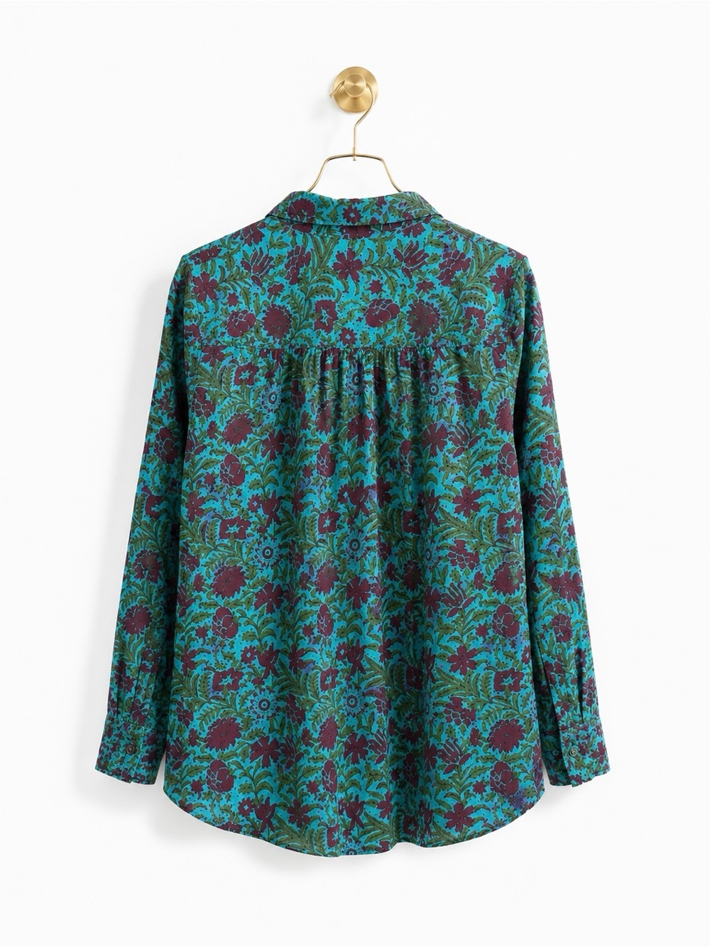 SUNDANCE BLUE GREEN PURPLE FLORAL EYELET LONG SLEEVE TOP SHIRT SZ XXL - Picture 3 of 6